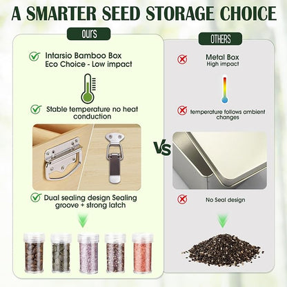 Bamboo Seed Storage Organizer, Large Garden Seed Organizer - Image 6