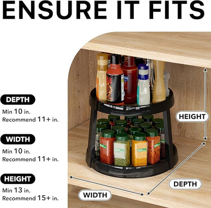 Simple Houseware 2-Tier Lazy Susan Spice Organizer, 10-Inch Diameter, Rustic - Image 6