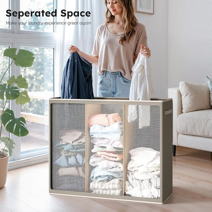 SOLEDI 180L 3-Section Laundry Hamper - Image 4