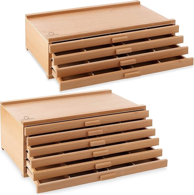 7 Elements 10 Drawer Wooden Artist Storage Supply Box - Image 4