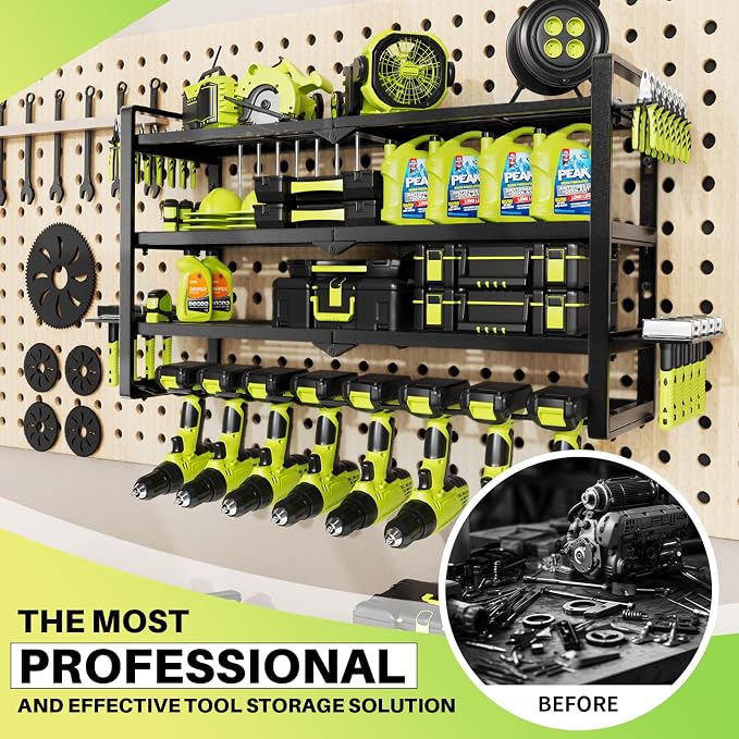 Large Power Tool Organizer Wall Mount, Garage Storage Cordless Tool Organizer - Image 2