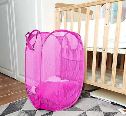 Larpur 2Pack Foldable Popup Laundry Basket, Collapsible Portable Mesh Clothes - Image 6