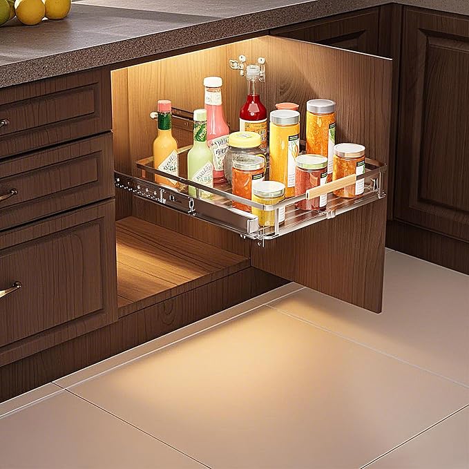 1 Pack Expandable Pull Out Cabinet Organizer，Side Mounting - Image 7