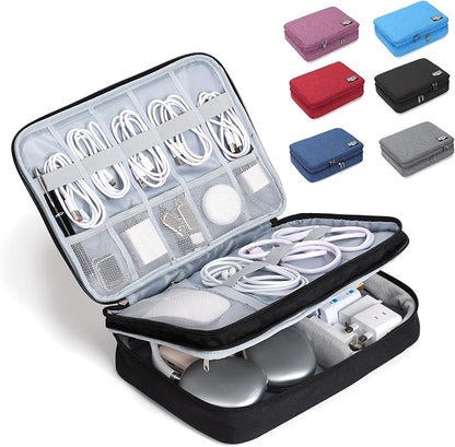 Large Electronic Organizer Travel Case, Double Layer Tech Pouch by Unknown
