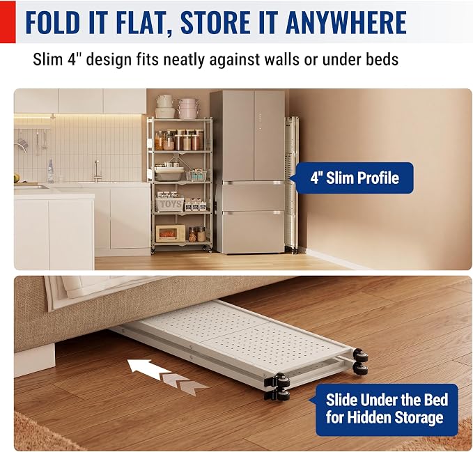 WORKPRO 5-Tier Folding Shelf, No-Assembly Metal Storage Rack - Image 8