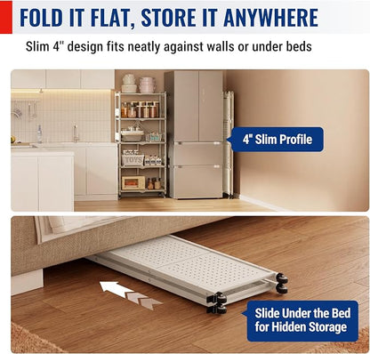 WORKPRO 5-Tier Folding Shelf, No-Assembly Metal Storage Rack - Image 8