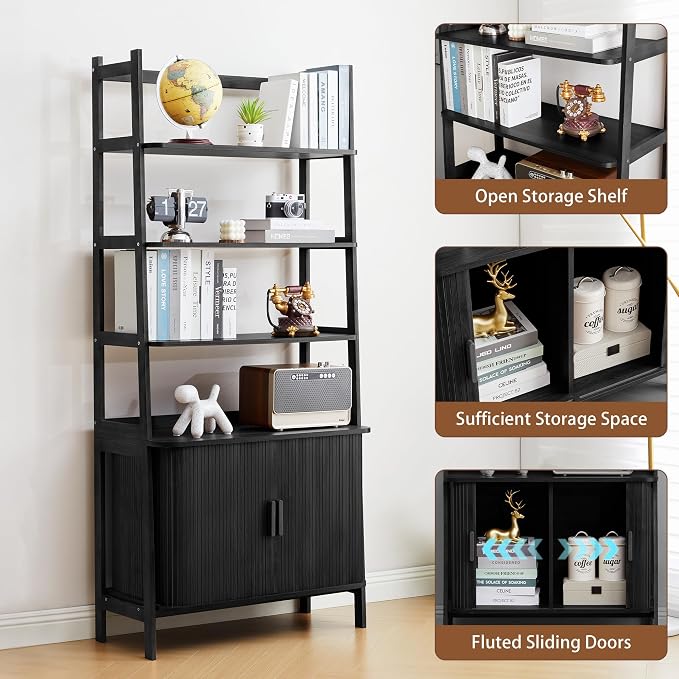 4-Tier Bookshelf, Tall Bookcase - Image 6