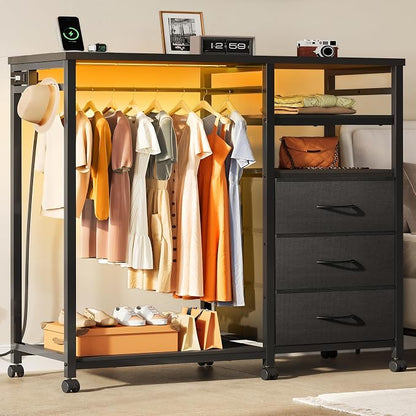 WLIVE LED Dresser for Bedroom, 3 Drawers by WLIVE
