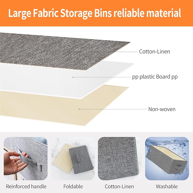linen closet organizers and storage, Large Storage Baskets, clothes organizer - Image 3