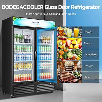 BODEGACOOLER Commercial Merchandiser Refrigerator, 2 Glass Door Commercial - Image 3