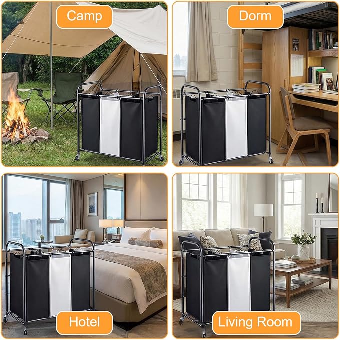 4 Pcs Laundry Sorter Replacement Bags Hamper Cart Removable Replacement Laundry - Image 6