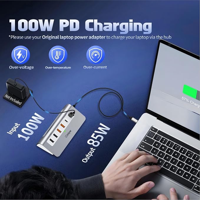 intpw USB C Hub, P9 PRO USB C Hub Multiport Adapter - Image 5