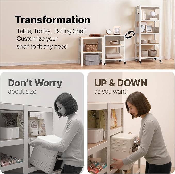 HOMEDANT 5-Tier Rolling Shelving Unit - Image 6