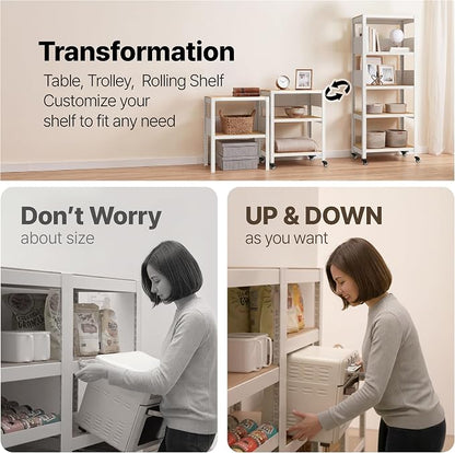 HOMEDANT 5-Tier Rolling Shelving Unit - Image 6