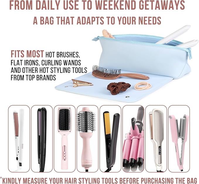 BAREFOOT CARIBOU Hair Tools Travel Bag and Heat Resistant Mat - Image 6