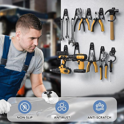 Garage Hooks with Anti-Slip Coating, Heavy Duty Wall Mount Storage Hooks - Image 5