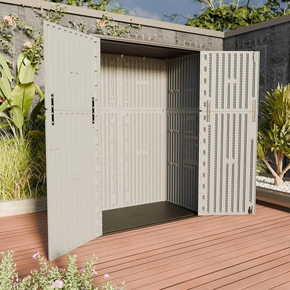 HOMSPARK Outdoor Storage Shed Weather Resistance, Patio Storage Cabinet - Image 3