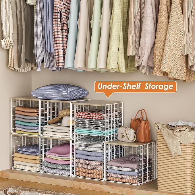 Hencawima 5PCS Stackable Closet Organizers and Storage, Closet Shelves - Image 2