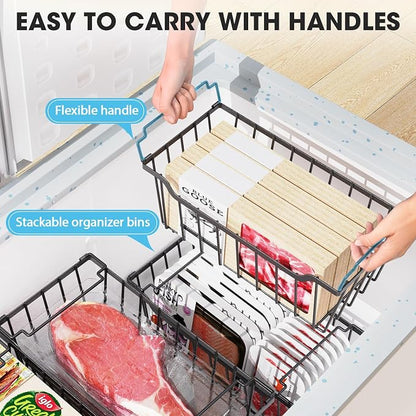 SUNALLY Freezer Organizer Bins, 8 Pack Stackable Chest Freezer Organizer - Image 4