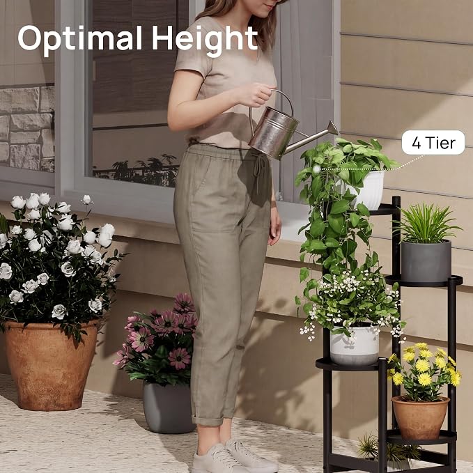 viewcare 4-Tier Plant Stand, Heavy Duty Metal Planter Rack -Indoor/Outdoor - Image 4