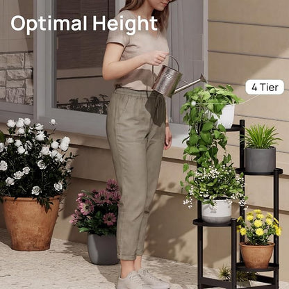viewcare 4-Tier Plant Stand, Heavy Duty Metal Planter Rack -Indoor/Outdoor - Image 4