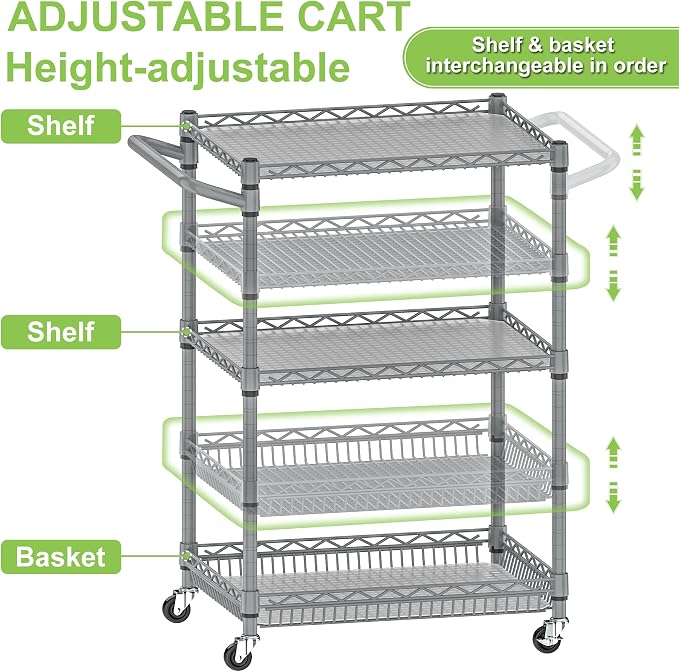 3 Tier Rolling Utility Carts - Image 3