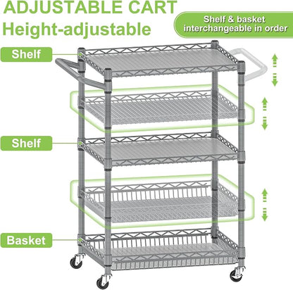 3 Tier Rolling Utility Carts - Image 3