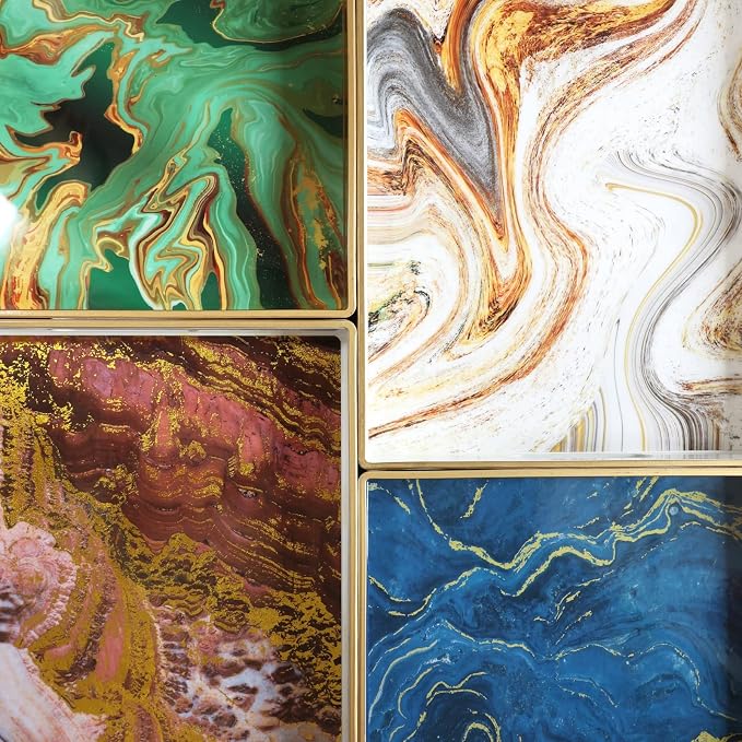White Marbling Decorative Tray - Image 3