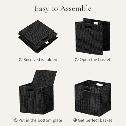 UBBCARE 4 Pack Wicker Basket, 12×12 Storage Cubes - Image 7