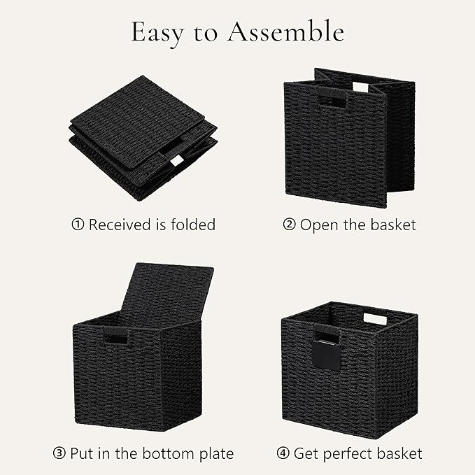 UBBCARE 4 Pack Wicker Basket, 10.5×10.5 Storage Cubes - Image 7