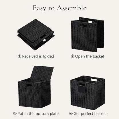 UBBCARE 2 Pack Wicker Basket, 13×13 Storage Cubes - Image 7