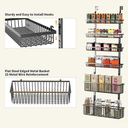 Moforoco 6-Tier Over The Door Pantry Organizer, Pantry Organization and Storage - Image 3