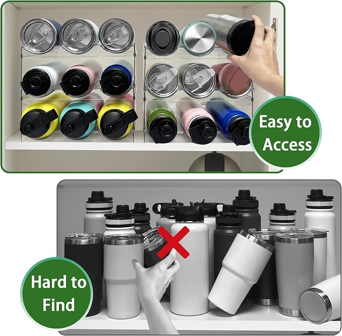 4 Pack Water Bottle Organizer, Stackable Kitchen Pantry Organization and - Image 6