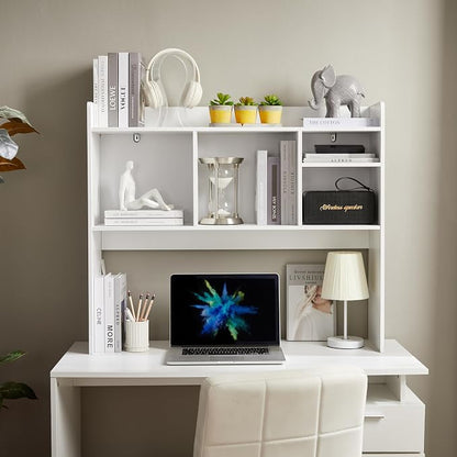 Nromant Desktop Bookshelf, Wooden Desk Storage Hutch - Image 5