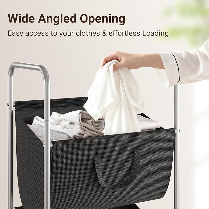 ELYKEN 120L Vertical Rolling Laundry Hamper - Image 5