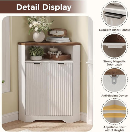 Vabches Corner Cabinet, Corner Bathroom Cabinet - Image 6