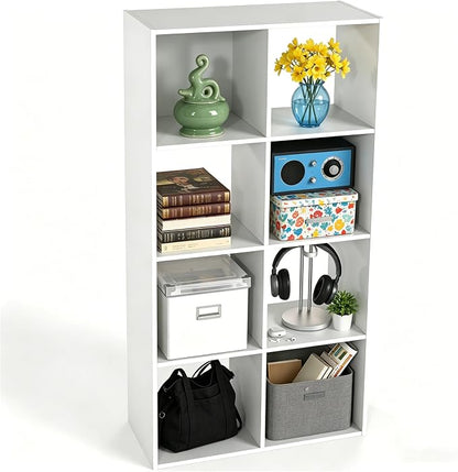 HealSmart 8 Cube Storage Organizer, 4 Tier Stackable Bookshelf, Open Cube by HealSmart
