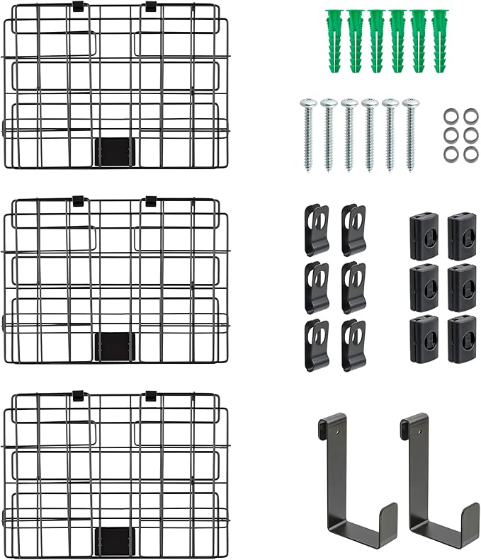 IRIS USA Over The Door Organizer, 3 Pack, Hanging or Wall Mounted Metal Wire - Image 3