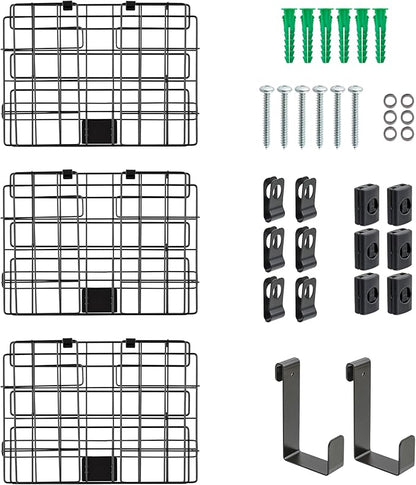 IRIS USA Over The Door Organizer, 3 Pack, Hanging or Wall Mounted Metal Wire - Image 3