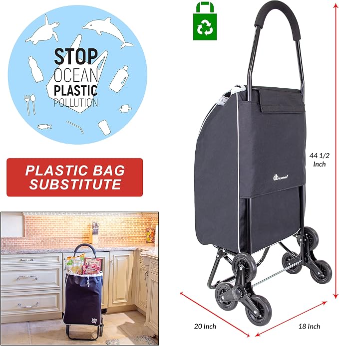 dbest Products Trolley Dolly Sport Stair Climber – Foldable Grocery Cart on - Image 3