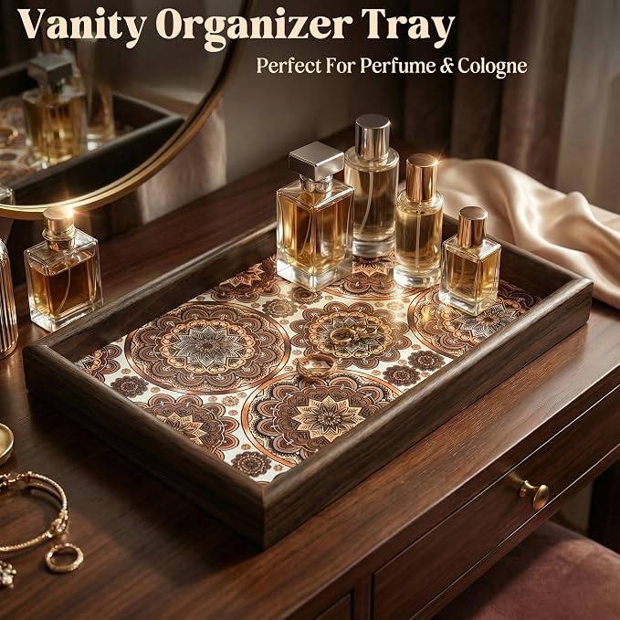 Wooden Valet Tray with Leather Base - Image 7