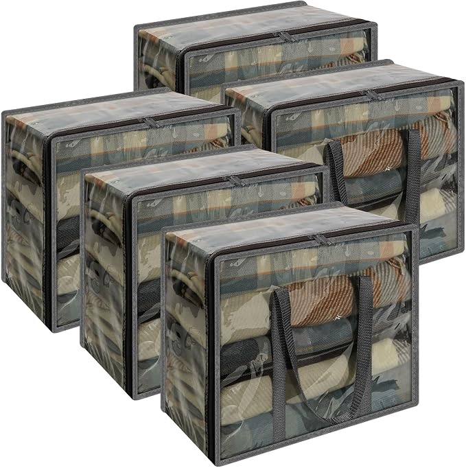 Vieshful Grey 40L Clear Clothes Storage Bag by Vieshful