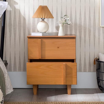Walker Edison Sprague Contemporary Detailed Drawer Solid Wood Nightstand - Image 4