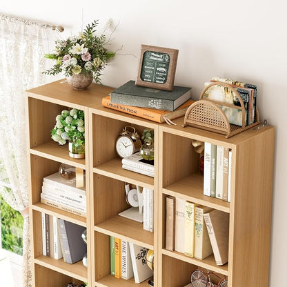 FOTOSOK Bookshelf Bookcase 8-Tier Narrow Bookshelf Tall CD Media Tower Rack | - Image 6