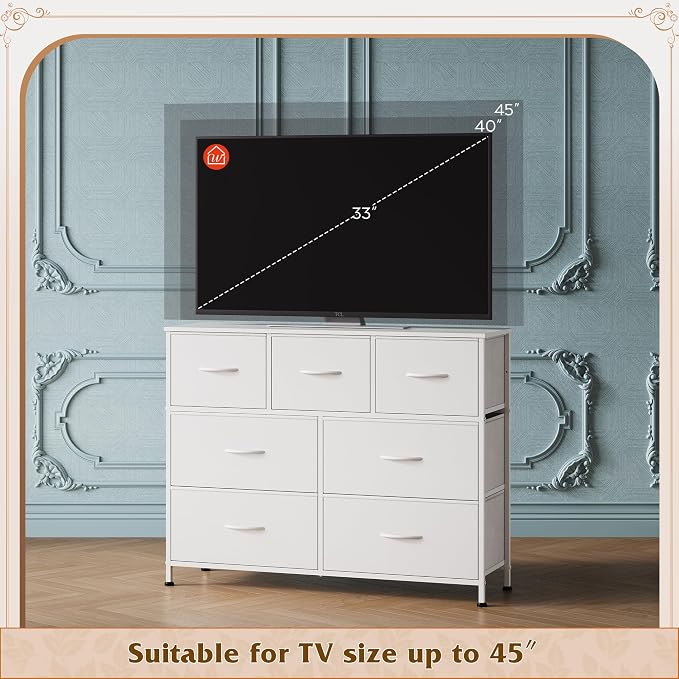 WLIVE Dresser for Bedroom, 7 Drawers, TV Stand, Fits TVs up to 45 inch - Image 6