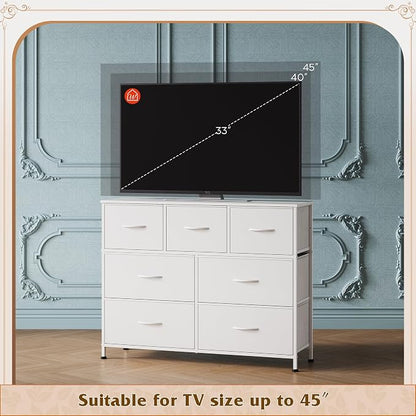 WLIVE Dresser for Bedroom, 7 Drawers, TV Stand, Fits TVs up to 45 inch - Image 6