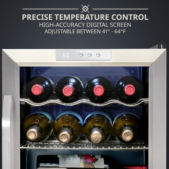 Ivation 12 Bottle Compressor Wine Cooler Refrigerator w/Lock | Large - Image 4
