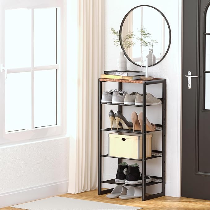 CHEMPFR Narrow 5-Tier Shoe Rack, Slim Space-Saving Shelf - Image 2