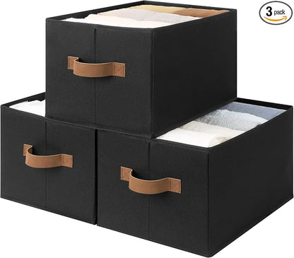 StorageWorks Storage Baskets for Shelves, Foldable Fabric Closet Storage Bins by StorageWorks