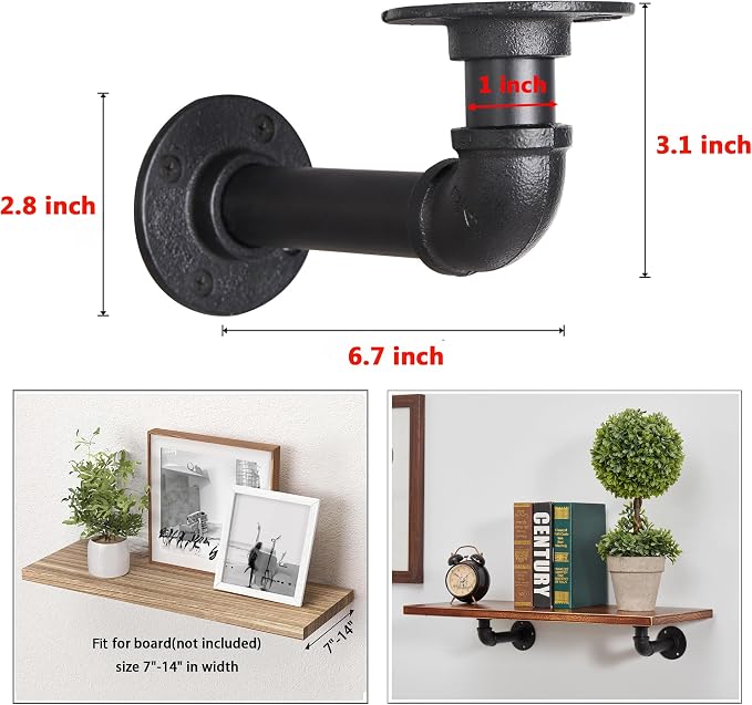 Industrial L Pipe Shelf Brackets - Image 2